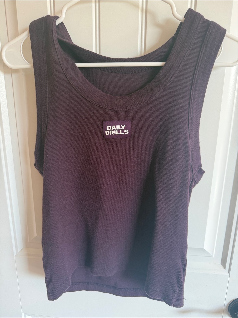 Daily Drills Deep Plum Ribbed Tank Top Med/L - Picture 1 of 3